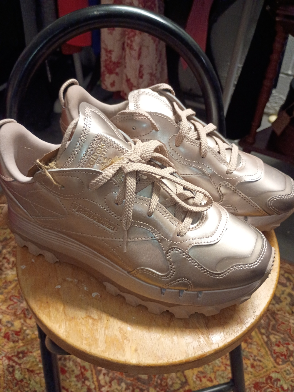Reebok Women's Metallic Platform Sneakers - Rose